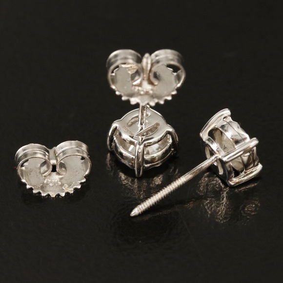 Sale ✨ GIA Certified • 1.12CTW Genuine Natural Diamond Stud Earrings in 10K WG - Picture 10 of 11